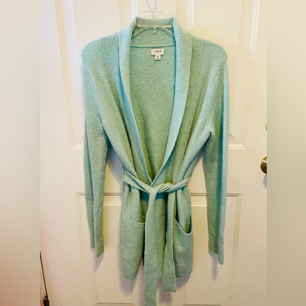 J.Crew extra soft turquoise cardigan sweater